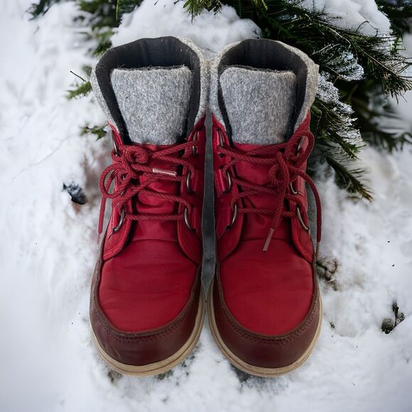 Sorel Women’s Explorer Carnival Boots - Red Dahlia Sz 9 Waterproof Winter Boot - Picture 3 of 9